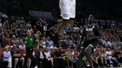 Bryce Cotton of the Perth Wildcats dunks during the NBL match against the Illawarra Hawks in Wollongong, Australia, on Friday, January 10. Getty