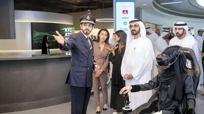 Sheikh Mohammed bin Rashid, Vice President and Ruler of Dubai, tours the new 'future labs' in Dubai