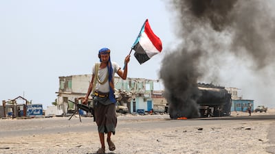 A fighter linked to the Southern Transitional Council in southern Yemen. AFP