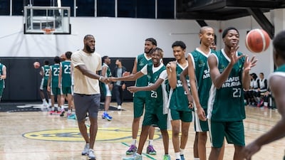 LeBron James during a basketball clinic in Riyadh. Photo: Saudi Ministry of Sport
