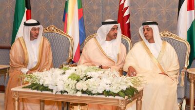 Sheikh Mansour bin Zayed Al Nahyan, Deputy Prime Minister and Minister of Presidential Affairs; H.H. Sheikh Abdullah bin Zayed Al Nahyan, Minister of Foreign Affairs and International Cooperation; Dr Anwar Gargash, Minister of State for Foreign Affairs. The UAE delegation to the 29th Arab Summit, due to start tomorrow, has arrived in the Saudi city of Dammam. WAM