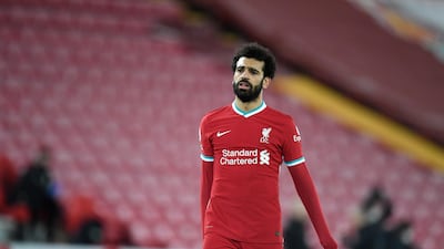 A dejected Mohamed Salah after Liverpool's 1-0 home defeat to Burnley on January 21. The result ended the club's remarkable record at Anfield. AP
