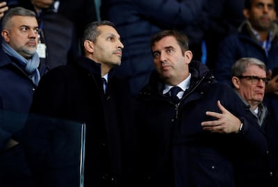 Manchester City chairman Khaldoon Al Mubarak and chief executive Ferran Soriano. Reuters