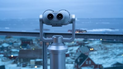 A tourist viewpoint overlooking Disko Bay in Ilulissat, western Greenland. The territory relies on Nato for security. Bloomberg