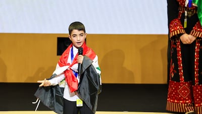 Joint winner Hatem Al Turkawi, aged 9, from Syria