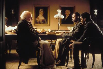 Anthony Hopkins, Djimon Hounsou and Chiwetel Ejiofor in Amistad. Photo: Dreamworks Pictures