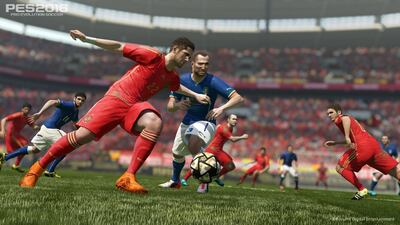 A Spain v Italy match in Pro Evolution Soccer 2016. Photo Courtesy / Konami
