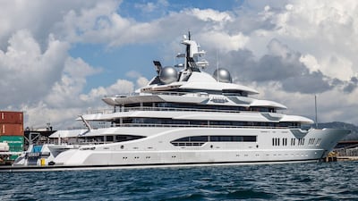 The superyacht Amadea, reportedly owned by Russian oligarch Suleiman Kerimov. Fiji Sun / AFP