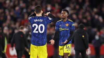 Diogo Dalot - 8: Hit a 24th-minute shot well - and just wide. Did well against Toney. Fast, aggressive and competent in the air. Passed to Fred who set up the first. Getty