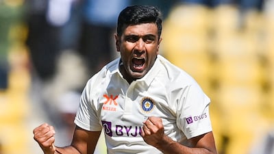 India's Ravichandran Ashwin celebrates after the dismissal of Australia's Matt Renshaw during the third day of the first Test at the VCA Stadium in Nagpur on Saturday, February 11, 2023. AFP
