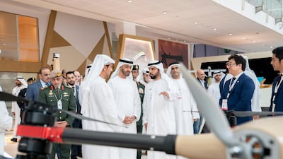 Sheikh Mohamed bin Zayed tours Umex on Monday.