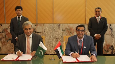 A new agreement to safeguard workers' rights was made by Nasser Al Hamli, UAE Minister of Human Resources and Emiratisation and Tahir Hussain Andrabi, acting permanent representative of Pakistan to the United Nation.