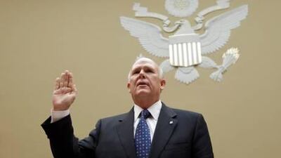 Chief executive Dan Akerson, seen last month giving evidence to a Capitol Hill committee convened to investigate the Chevrolet Volt fires, is General Motors’ third since the company was declared bankrupt in 2009 and then gifted a government bailout. He says the Volt has become a political punching bag. AP Photo