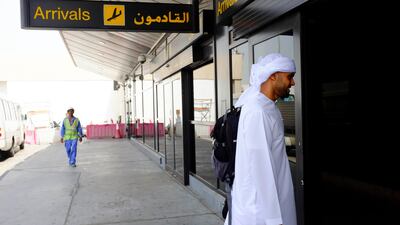 Thamer Al Subaihi walks into immigration.