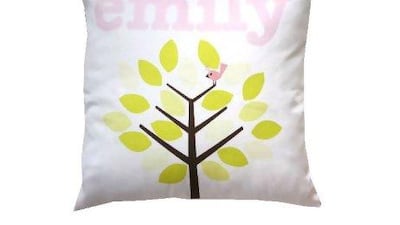 Personalised Little Birdie cushion by Heidi & Luca.