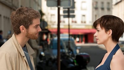 Jim Sturgess and Anne Hathaway star as Dexter and Emma in the film One Day. Courtesy Focus Features