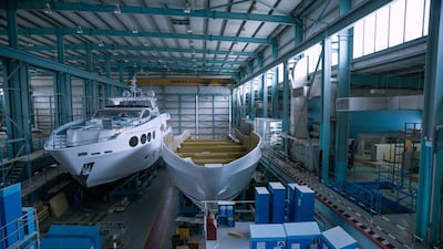 The Gulf Craft boat yard and production facility will need to be overhauled for its planned new megayacht. Victor Besa/ The National