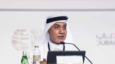 Tayeb Al Rais,Secretary General of Awqaf and Minor Affairs, attended a press conference at the Global Islamic Economy Summit 2016. Reem Mohammed / The National