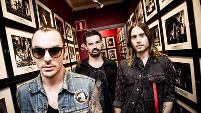 Shannon Leto, Tomo Milicevic and Jared Leto of the band Thirty Seconds To Mars. Rex Shutterstock
