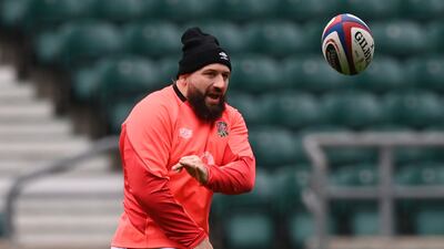 England prop Joe Marler takes part in a training session. AFP