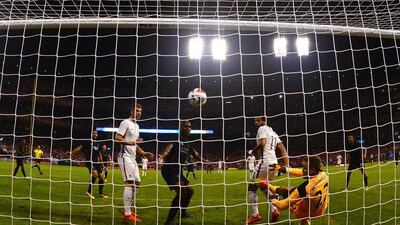 Simon Mignolet of Liverpool allows the winning goal to Mohamed Salah of AS Roma during a friendly match on August 1, 2016 in St Louis, Missouri. Jeff Curry / Getty Images / AFP