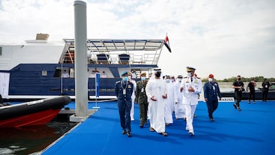 Sheikh Hamed bin Zayed, Member of Abu Dhabi Executive Council. The UAE Armed Forces awarded Dh5.03 billion in contracts on the first day of Idex, with the lion’s share of the deals going to local companies. Rashed Al Mansoori / Ministry of Presidential Affairs