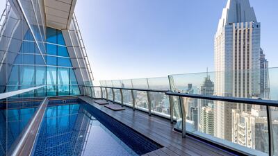 The Penthouse at 23 Marina features one of the world's highest swimming pools.