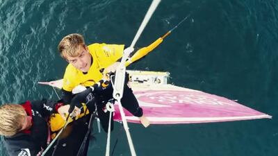 Nick Jacobsen sets himself before the jump.