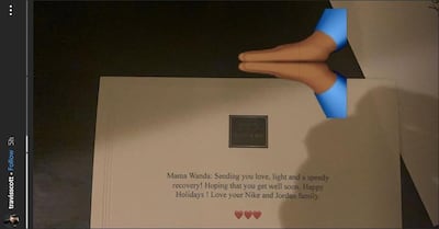 Travis Scott shared a get well soon card addressed to his mother on his Instagram story. Travis Scott / Instagram