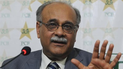 Najam Sethi of the Pakistan Cricket Board shown at a press conference in June 2013. Arif Ali / AFP