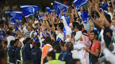 Al Hilal fans cheers on their team during last season's Champions League semi-final against Al Ain. Ravidranath K / The National