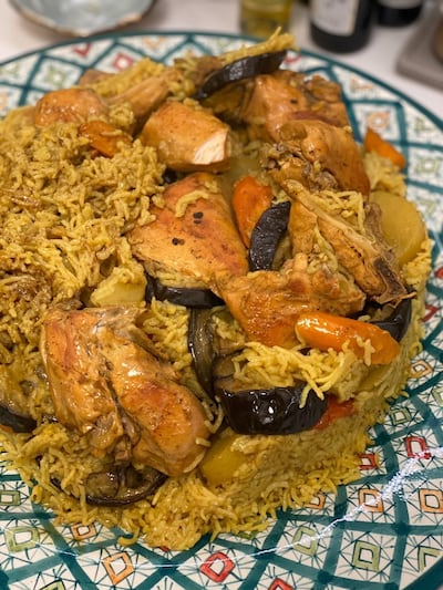 One of the dishes prepared for the virtual dinner party by Nisreen and Talal. Supplied