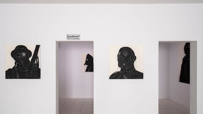 Sharjah Biennial curator Sheikha Hoor Al Qasimi says it was important to include the farmland town of Al Dhaid this year. Pictured, inside the Old Al Dhaid Clinic is Felix Shumba's Nocturnal Body (2022)