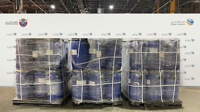 Dubai Customs officers seized 1.2 tonnes of drugs at the air cargo terminal. Photo: Dubai Media Office