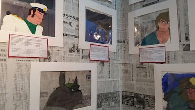 Merchandise featuring the Japanese cartoons of the 1970s and 1980s that were dubbed into Arabic at Middle East Film and Comic Con 2016. Rym Ghazal / The National