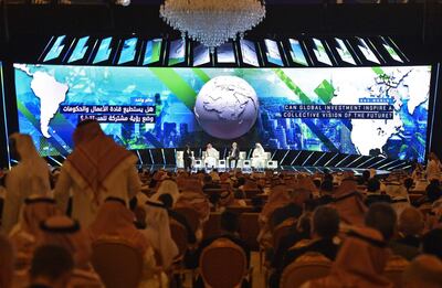 Last year's opening ceremony of the FII conference in Riyadh. AFP