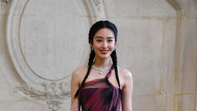 Chinese actress Ora Yang at the Dior Haute Couture show in Paris. AFP