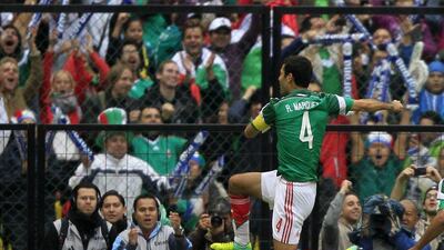Rafa Marquez following his goal in Wednesday's play-off win over New Zealand. Henry Romero / Reuters