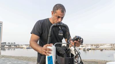 Simon Nadim at his dive centre in Fujairah. Antonie Robertson / The National