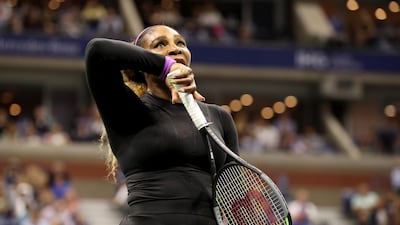 Serena Williams reacts after losing the first set. EPA