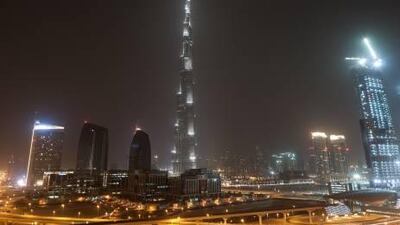 Dubai's Burj Khalifa, just before it plunged into darkness for Earth Hour to mark international energy day.
