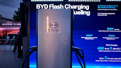 Chinese producer of electric cars BYD presents its vehicles. Getty Images