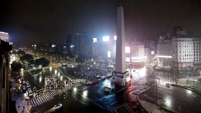 Lionel Messi fans gather to show him their support.