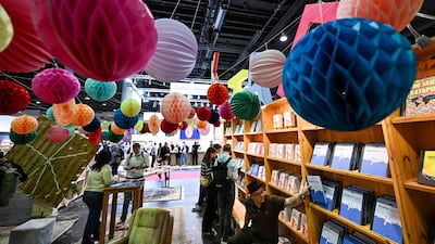 People attend the Frankfurt Book Fair, in Germany. AFP