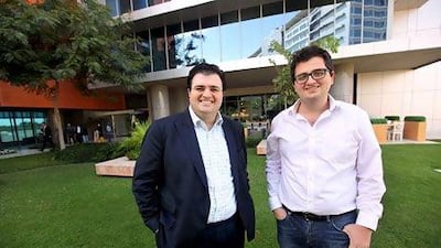Abdulsalam Haykal, left, and Ammar Haykal branched out from their Damascus base to open a Haykal Media office in twofour54. Sammy Dallal / The National