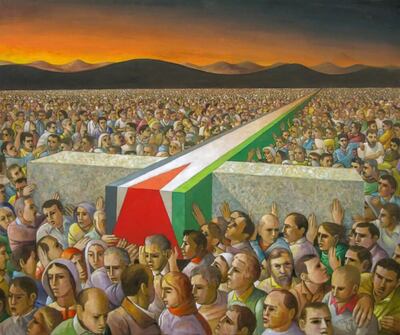 Rituals Under Occupation (1989) by Sliman Mansour. Photo: Sliman Mansour