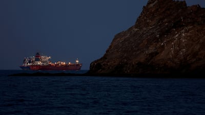 The Callisto tanker sits anchored in the Omani part of the Strait of Hormuz, amid the US-Israeli war on Iran. Reuters