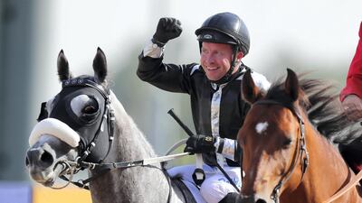Dubai Kahayla Classic: It was AF Maher, ridden by Tadhg O’Shea , who prevailed the opening race of the day. Pawan Singh / The National