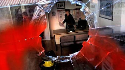 Vandals attack a government office north-west of Dublin yesterday in a show of anger that has spread to within the ruling Fianna Fail party ranks.