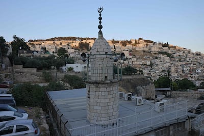 The minaret of a mosque in the Palestinian area of Silwan, in occupied East Jerusalem. AFP